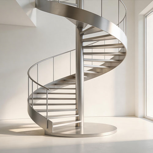 Aura-Alu: Premium All-Aluminum Interior Spiral Staircase (Zero Rust)