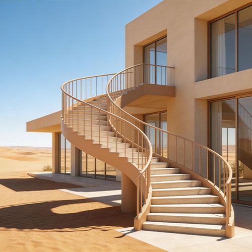 Desert-Safe: Heat-Resistant Spiral Staircase with Composite Treads