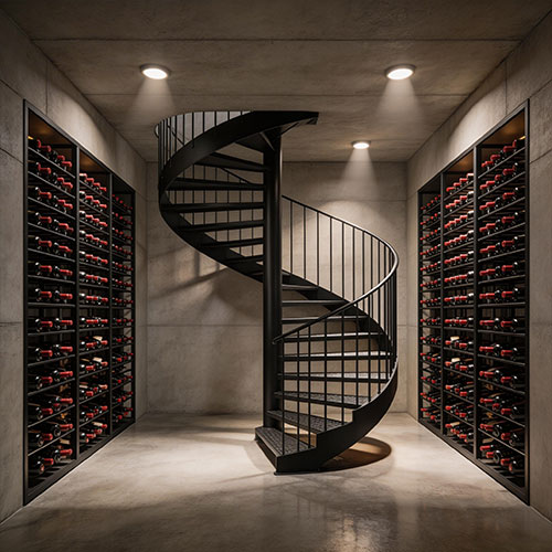 Lower-R: Compact Spiral Staircase for Residential Basement & Storage Access