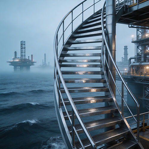 Rig-I: Heavy-Duty Anti-Corrosion Spiral Staircase for Offshore & Energy