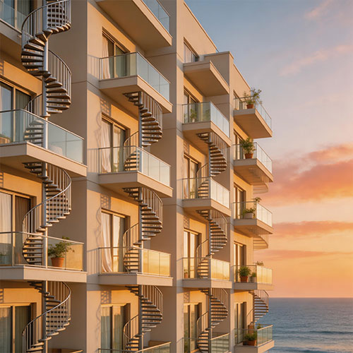 External-R: External Apartment Spiral Staircase for Private Balconies