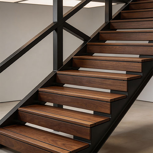 Craft-W: Steel Tread with Solid Wood Inlay for Enhanced Durability