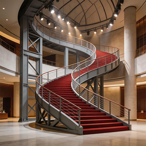 Venue-C: Extra-Wide Reinforced Spiral Staircase for Event Spaces & Theaters