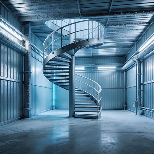 Frost-I: Temperature-Resistant Spiral Staircase for Cold Storage Facilities