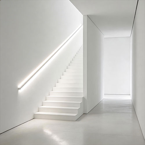 Hidden-Glow: Recessed In-Wall LED Handrail for Minimalist Interiors