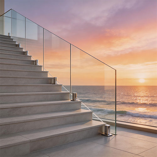 Crystal-Base: Frameless Glass Balustrade with Duplex 2205 Stainless Spigots
