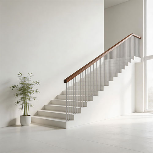 Zen-Wire: Minimalist Cable Railing with Premium Solid Wood Top Rail