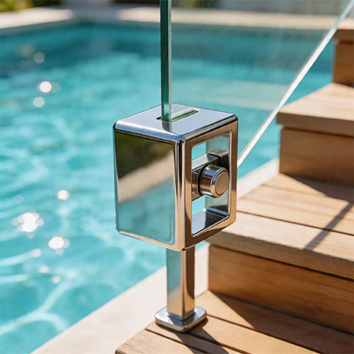 Modern Square Glass Spigots: Duplex 2205 Stainless Steel