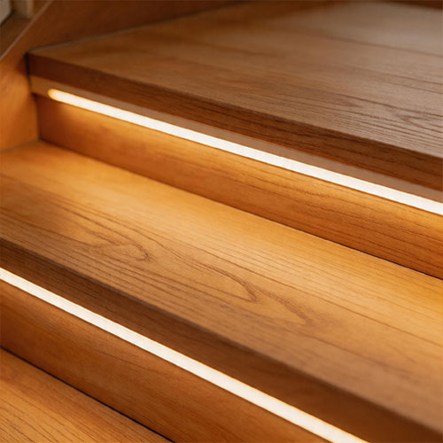 Recessed Aluminum LED Profiles for Anti-Slip Stair Treads