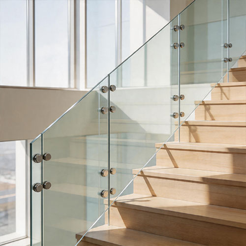 Side-Mounted Stainless Steel Standoffs for Frameless Glass