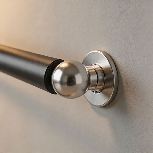 Universal Ball-Joint Handrail Brackets for Curved Railings