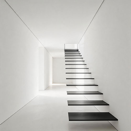 Ultra-Narrow Profile Steel Stairs for Modern Hallways