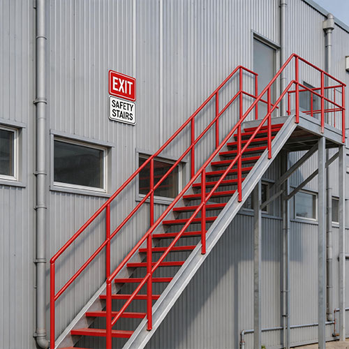 Fire-Rated Industrial Steel Egress Staircase