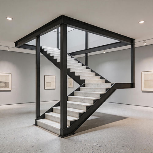 Z-Shape Folded Plate Mono-Stringer Staircase