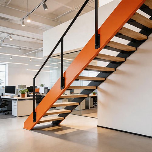 Two-Tone Custom Color Mono-Stringer Staircase