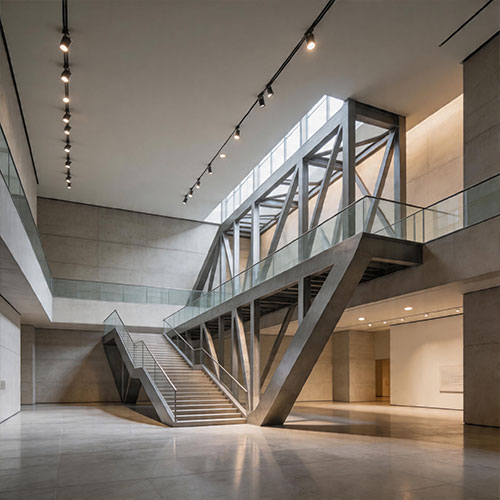 Designer Tapered-Beam Mono-Stringer Staircase