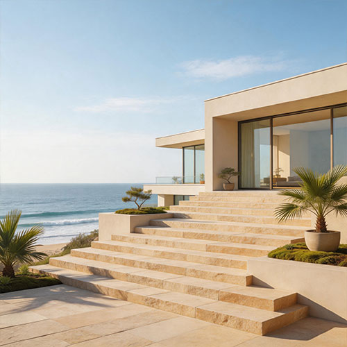 Natural Sandstone Treads for Acoustic Comfort and Safety