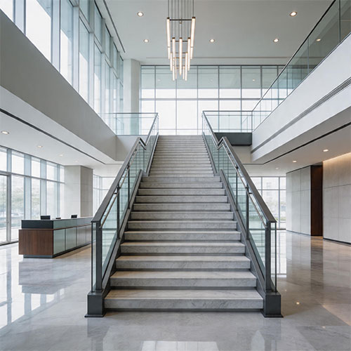 Heavy-Duty Double Channel Steel Stringer Staircase
