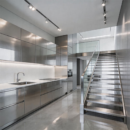 Grade 316 Stainless Steel Mono-Stringer Staircase