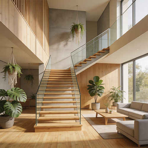 Eco-Friendly Vertical Grain Bamboo Stair Treads